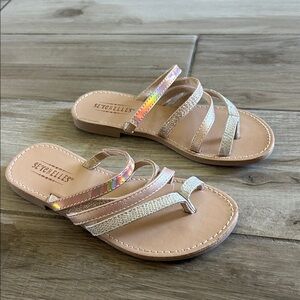 Seychelles Multi-Strap Sandals in Tan and Iridescent